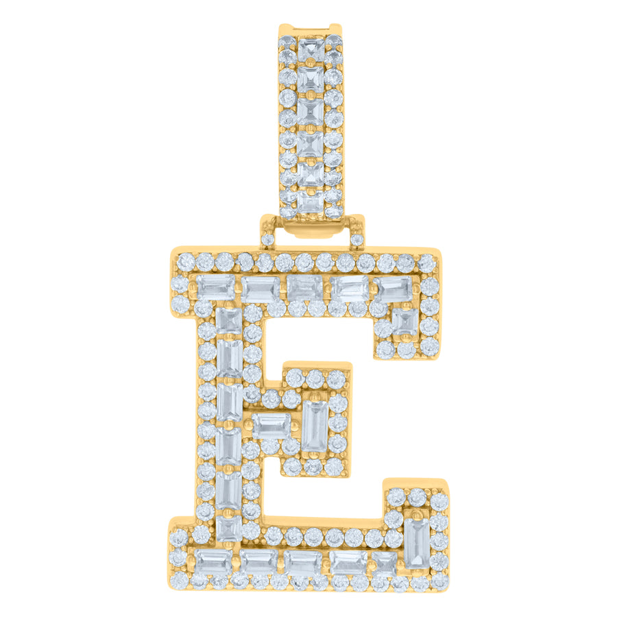 925 Sterling Silver Initial Pendant "E"