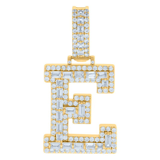 925 Sterling Silver Initial Pendant "E"