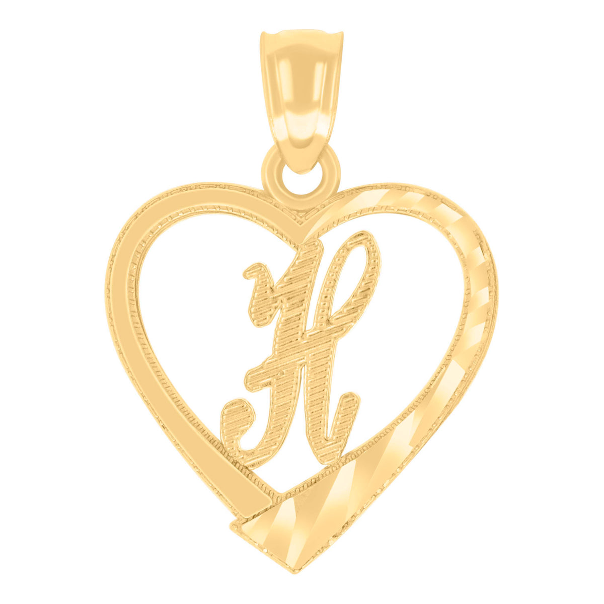 14Kt Gold Pendant Initial "H"
