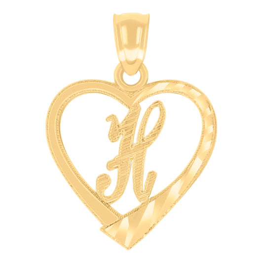 14Kt Gold Pendant Initial "H"