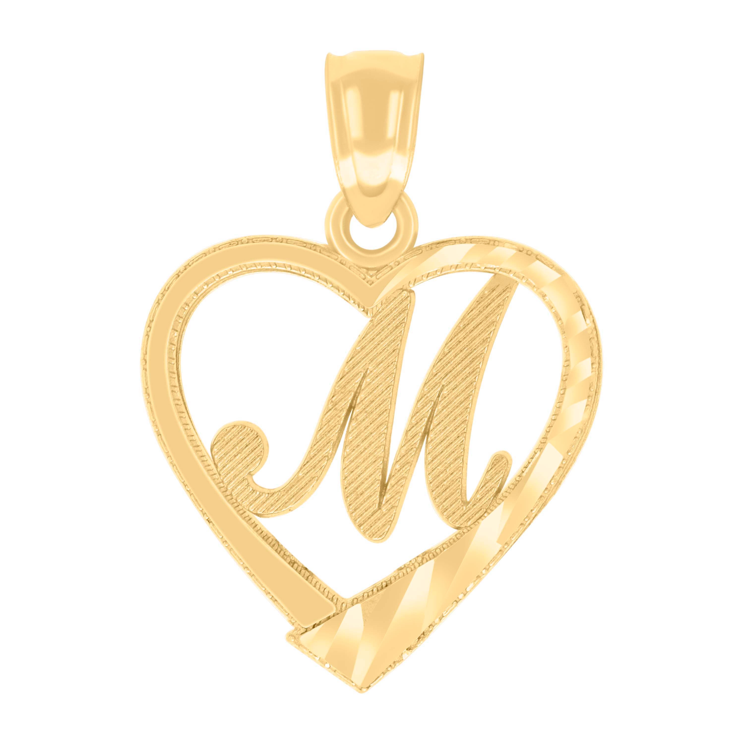 14Kt Gold Pendant Initial "M"