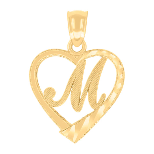 14Kt Gold Pendant Initial "M"