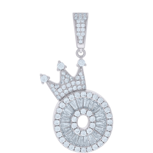925 Sterling Silver Cz Pendant Initial O
