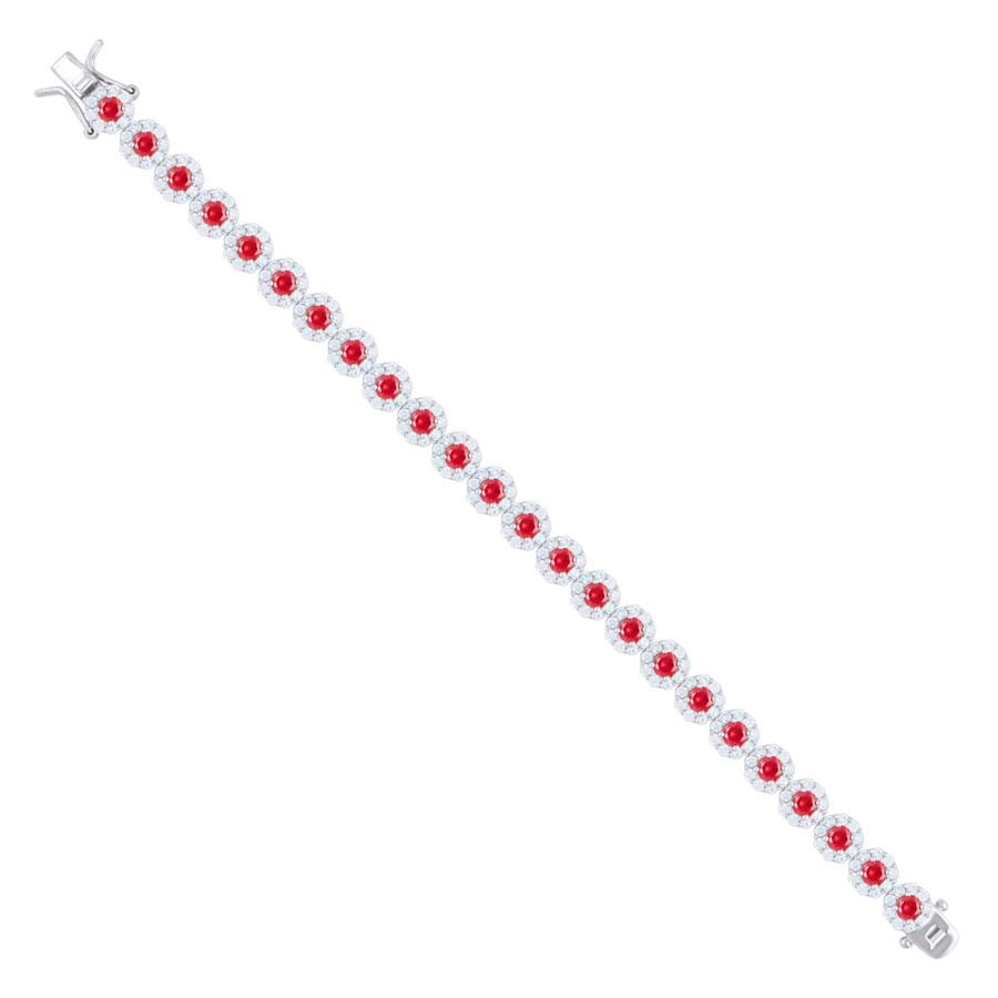 925 Sterling Silver Cz Flower Bracelet