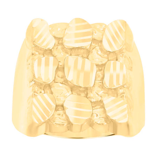 10Kt Gold Cz Nugget Ring