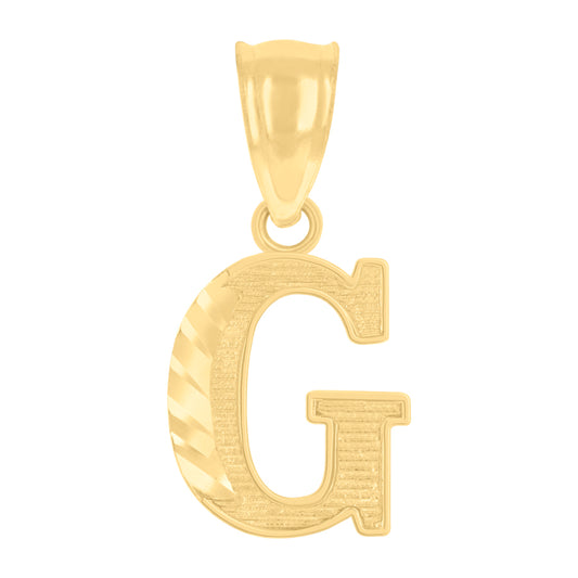 10Kt Gold Initial Letter Pendant "G"
