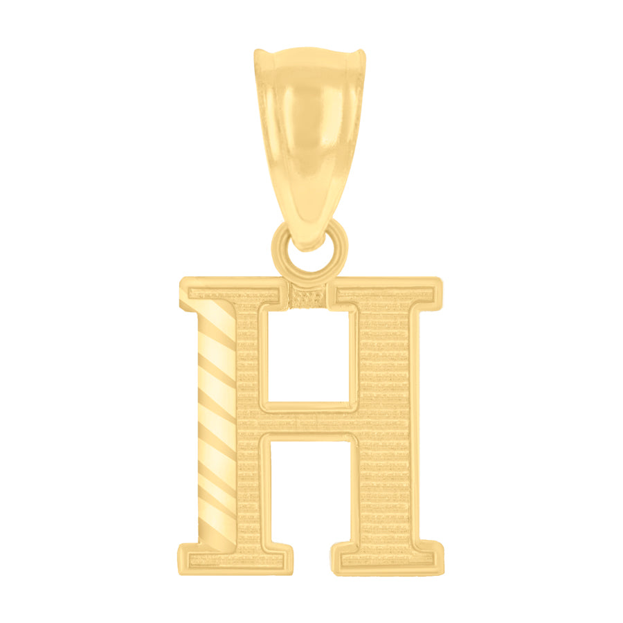 10Kt Gold Initial Letter Pendant "H"