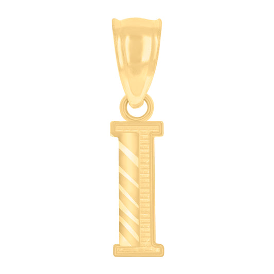 10Kt Gold Initial Letter Pendant "I"