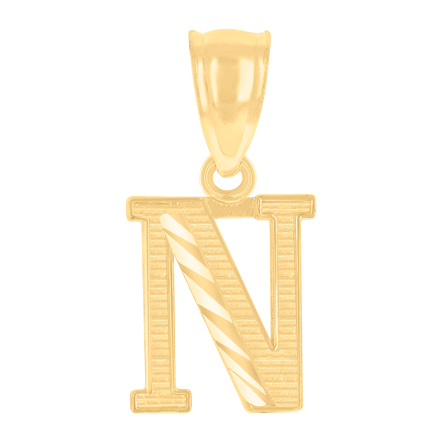 10Kt Gold Initial Letter Pendant "N"