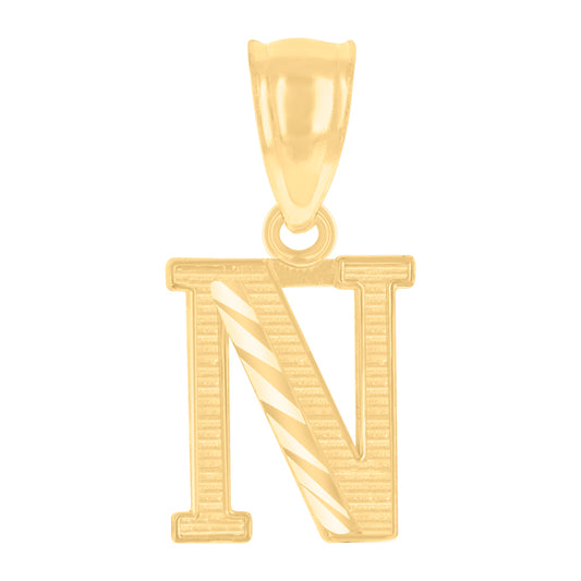 10Kt Gold Initial Letter Pendant "N"