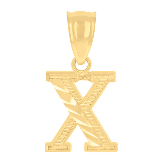 10Kt Gold Initial Letter Pendant "X"