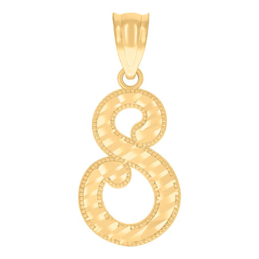 10Kt-Gold Initial"S" Pendant