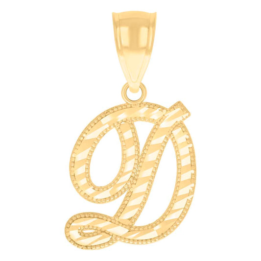 10Kt-Gold Initial"D" Pendant