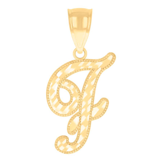 10Kt-Gold Initial"F" Pendant
