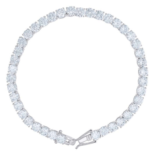 925 Sterling Silver Moissanite Tennis Chain 4mm