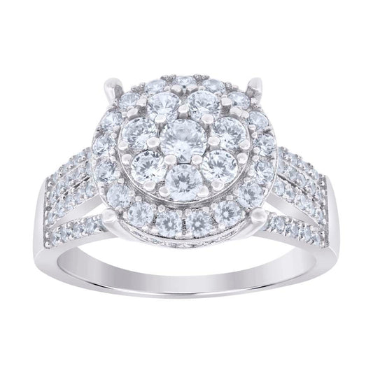 925 Sterling Silver 0.76Ctw Moissanite Ring S6-S9