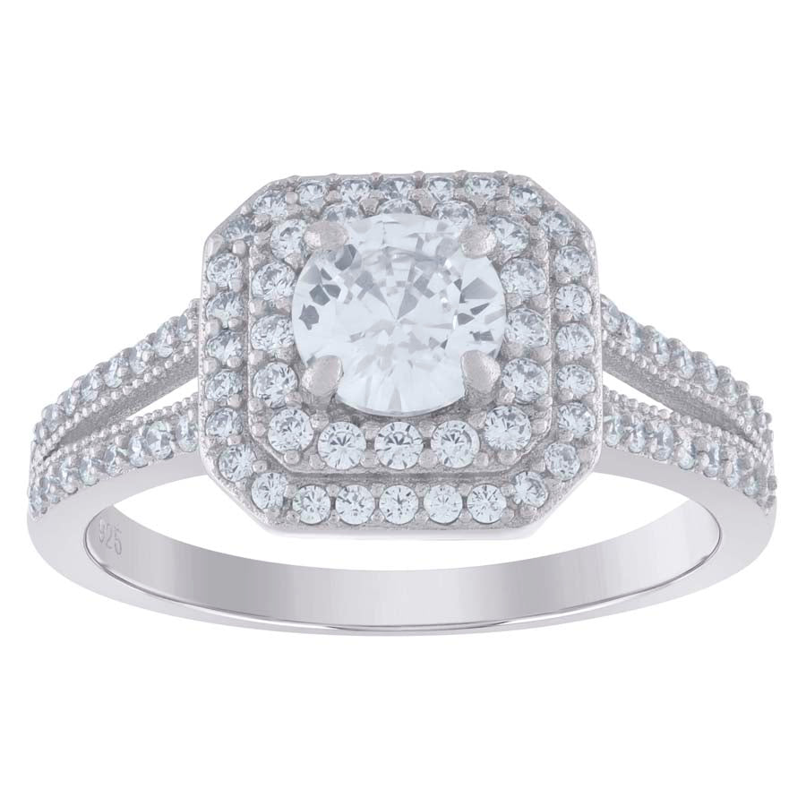 925 Sterling Silver Ring 1.22Ctw Moissanite Ring S
