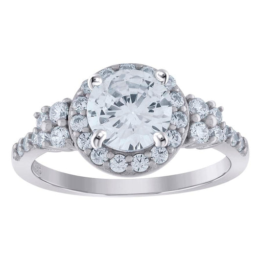 925 Sterling Silver 1.84Ctw Moissanite Ring S6-S9
