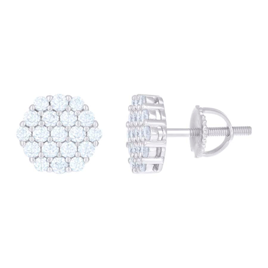 925 Sterling Silver 0.76Ctw Moissanite Earrings