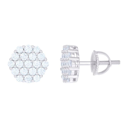 925 Sterling Silver 0.76Ctw Moissanite Earrings