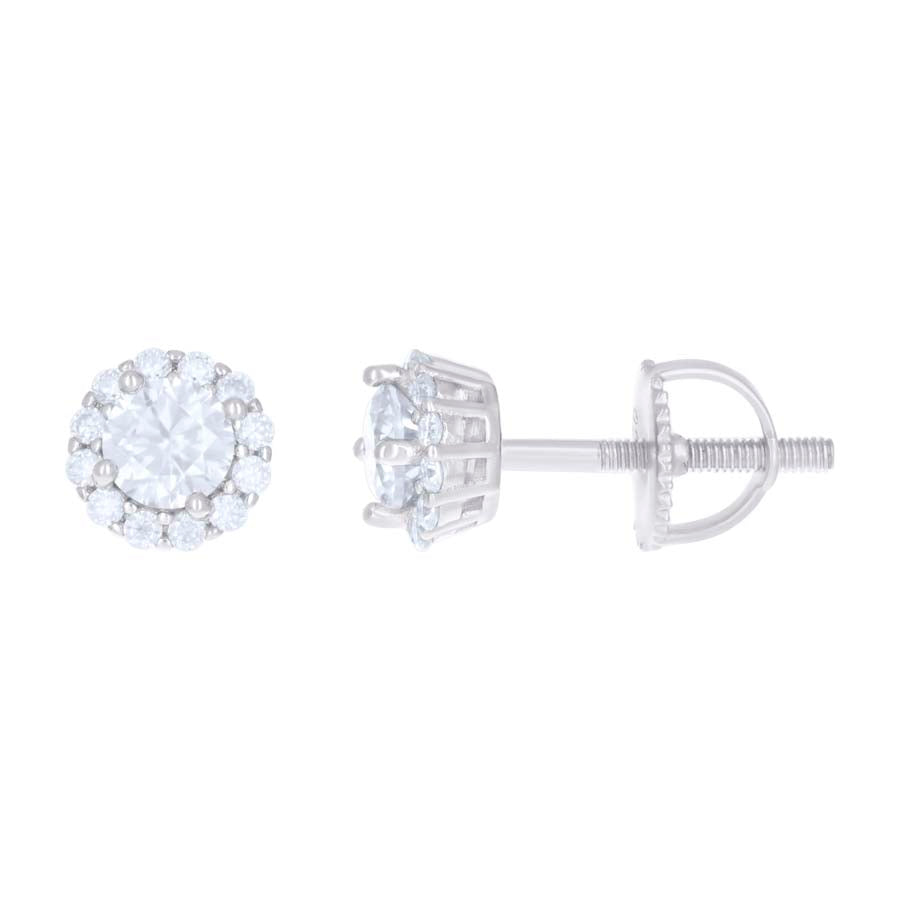 925 Sterling Silver 1.37Ctw Moissanite Earrings