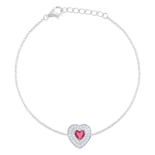 925 Sterling Silver Cz Bracelet 7.75"