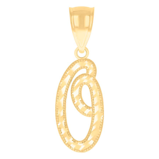 14Kt Gold Initial Pendant O
