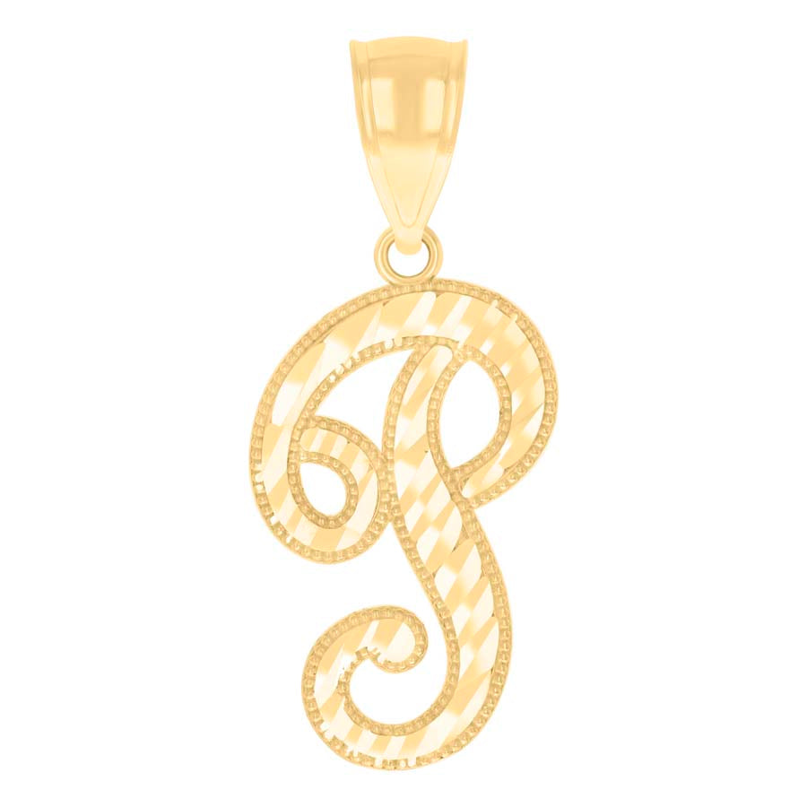 14Kt Gold Initial Pendant P