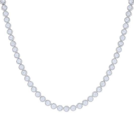 925 Sterling Silver Cz Necklace 16"