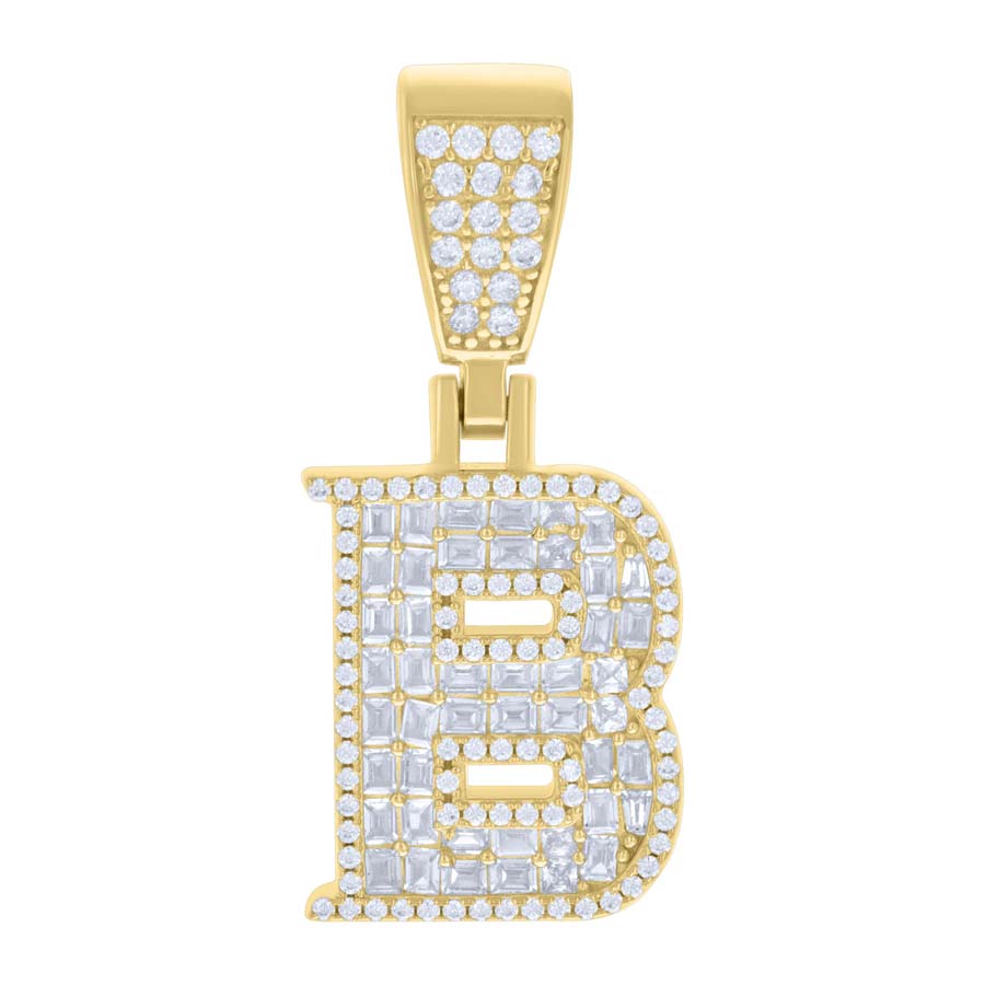 925 Sterling Silver Initial Pendant "B"