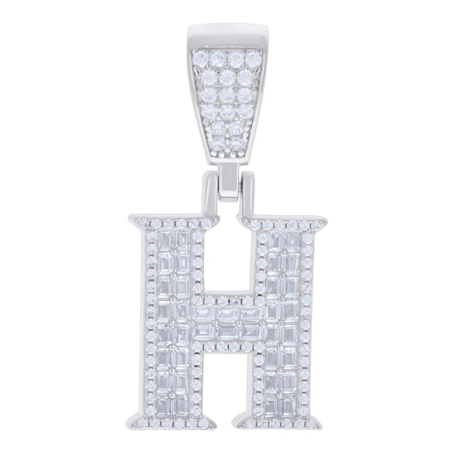 925 Sterling Silver Initial Pendant "H"