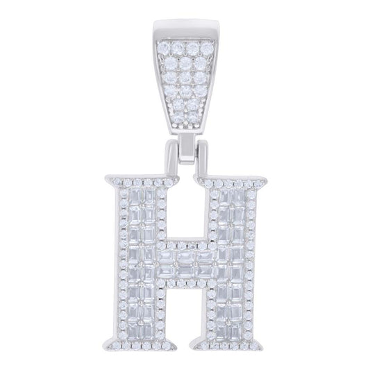 925 Sterling Silver Initial Pendant "H"