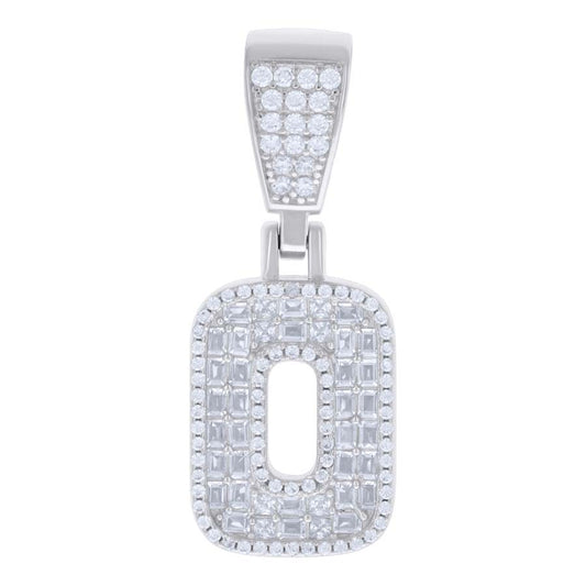 925 Sterling Silver Initial Pendant "O"