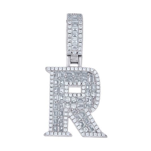925 Sterling Silver Initial Pendant "R"