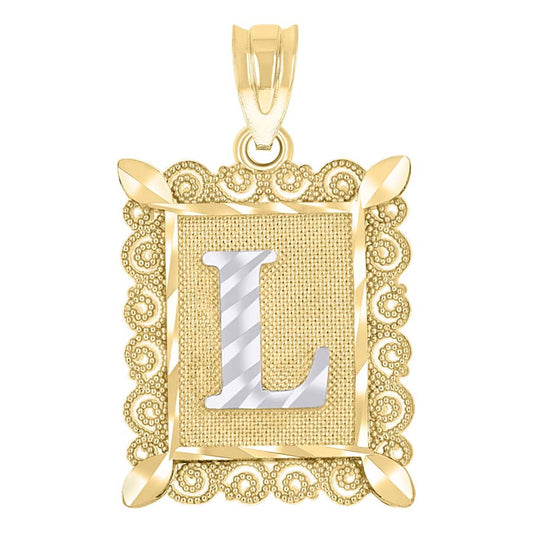 10K Gold Initial Letter "L" Pendant