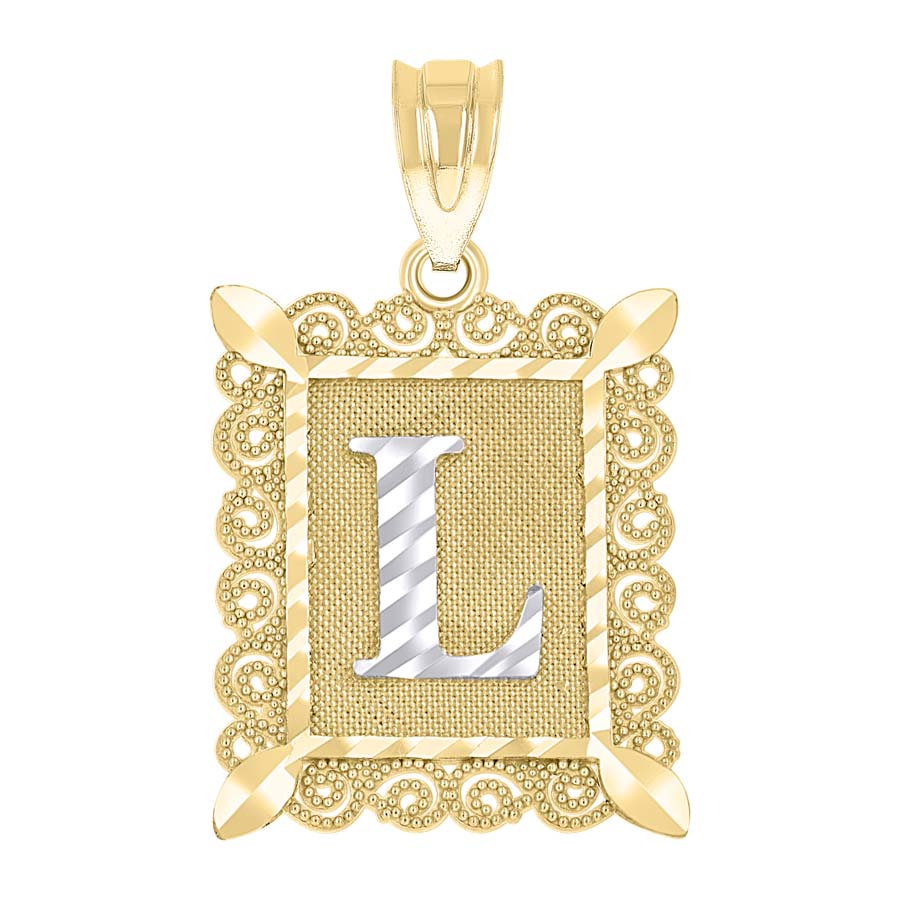 10K Gold Initial Letter "L" Pendant