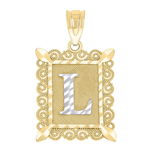 10K Gold Initial Letter "L" Pendant