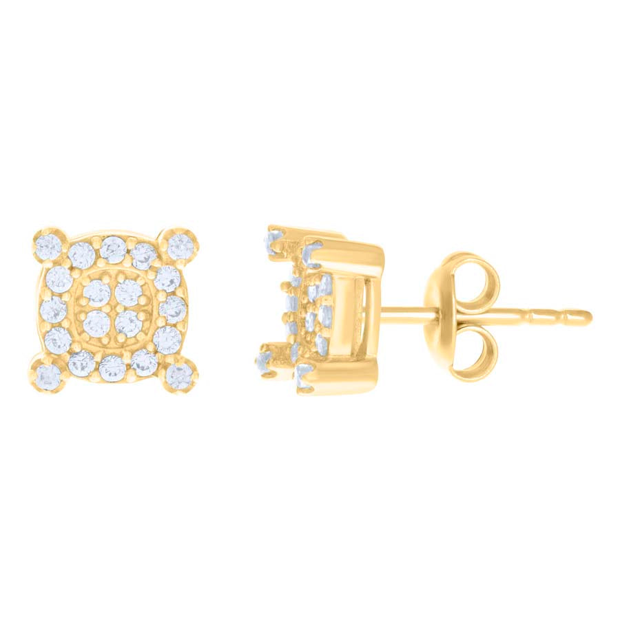 10Kt Gold Cz Earrings 7.9Mm