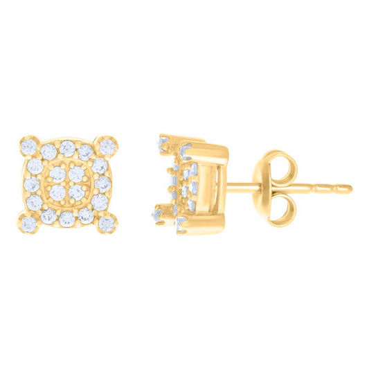 10Kt Gold Cz Earrings 7.9Mm