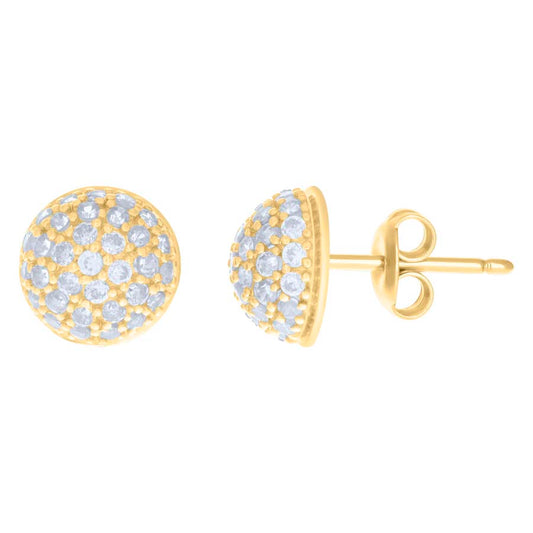 10Kt Gold Cz Earrings 11.5Mm