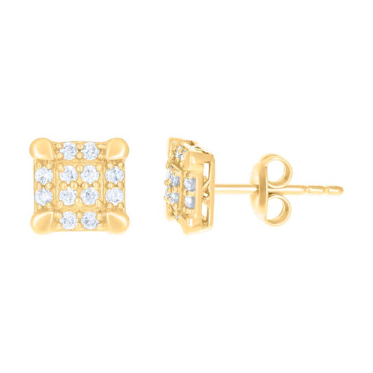 10Kt Gold Cz Earrings 6.5Mm
