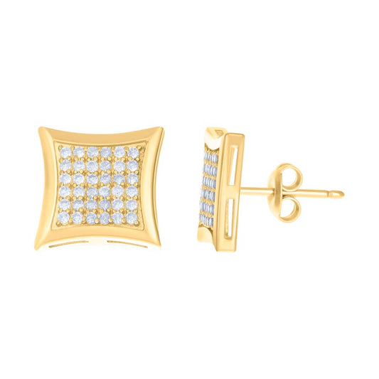 10Kt Gold Cz Earrings 10.4Mm