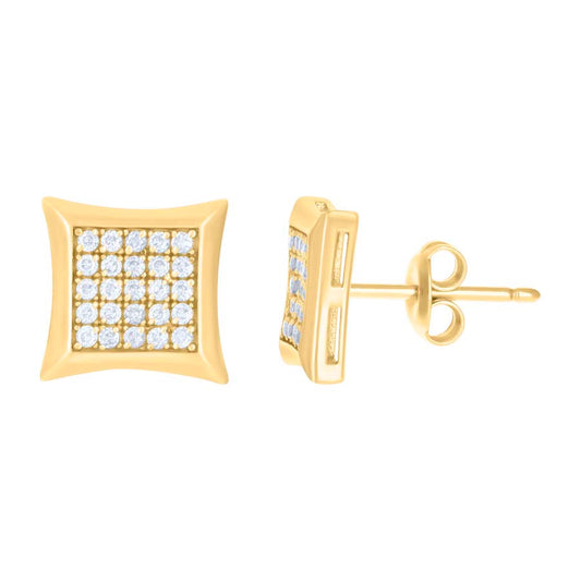 10Kt Gold Cz Earrings 8.65Mm