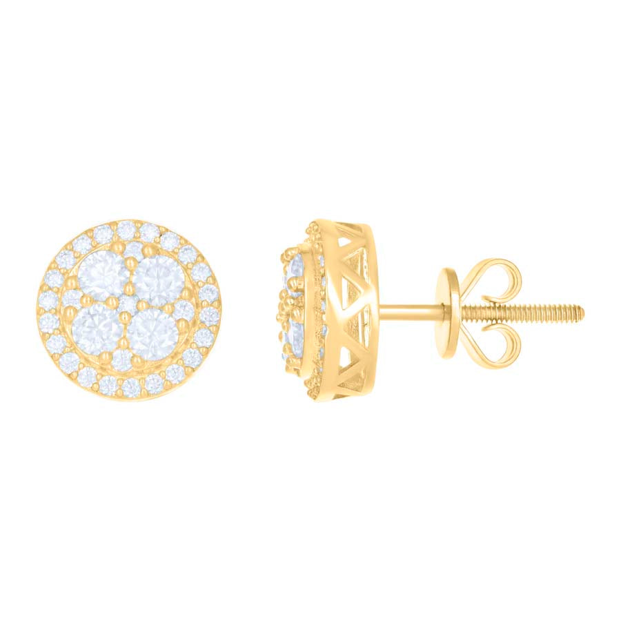 10Kt Gold Earrings With Moissanite Ctw 0.416