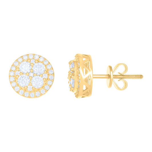 10Kt Gold Earrings With Moissanite Ctw 0.416