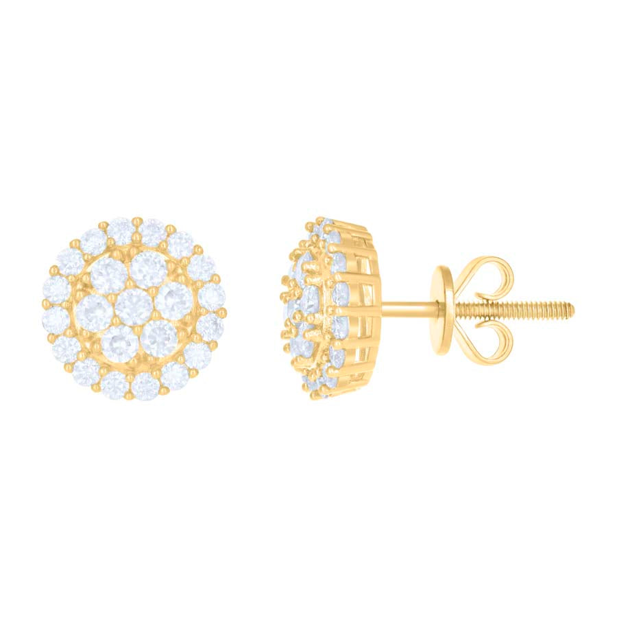 10Kt Gold Earrings With Moissanite Ctw 0.97