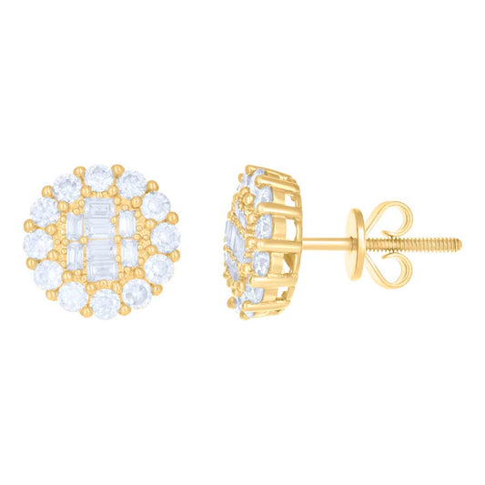 10Kt Gold Earrings With Moissanite Ctw 1.32