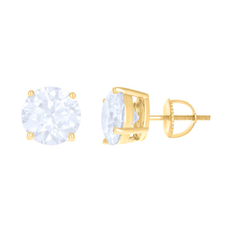 925 Silver 9mm Round Screwback Moissanite Ctw 5.2