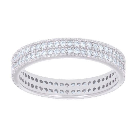 925 Sterling Silver Cz Ring S6-S10