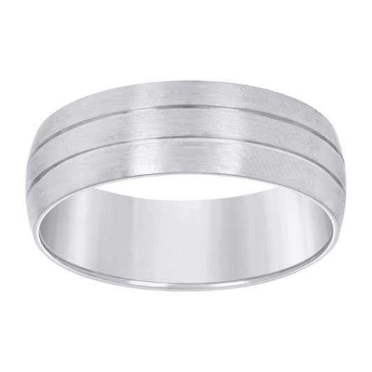 925 Sterling Silver Wedding Band 7mm S8-S14